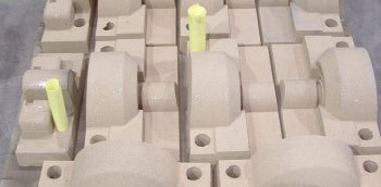 Sand molds and cores used in J.B. DeVenne development work